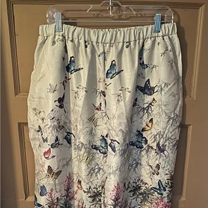 Pull On Wide Leg Printed Pants NWOT Size L